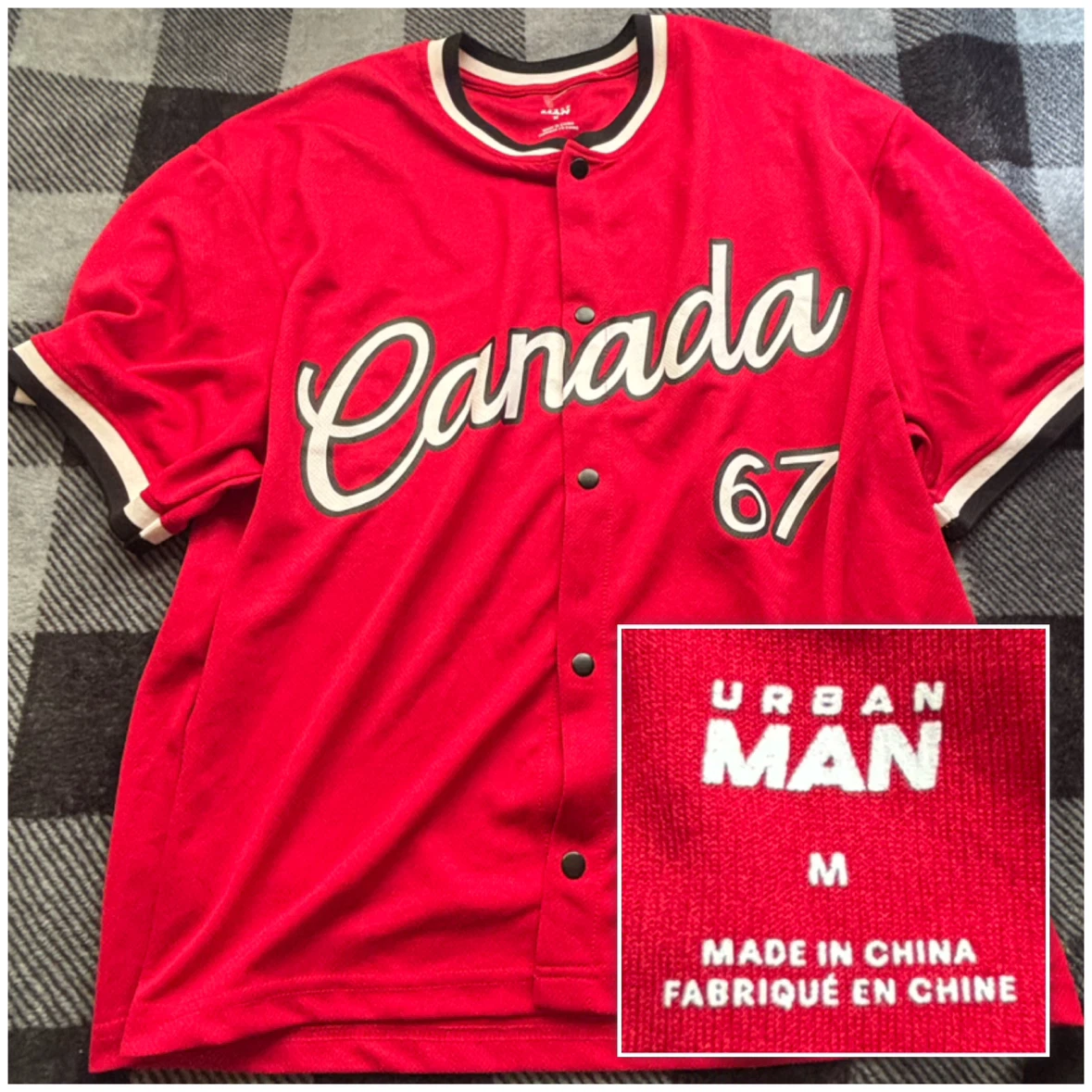 Urban Man - “Canada 67” Jersey Shirt - *Size Men Medium*