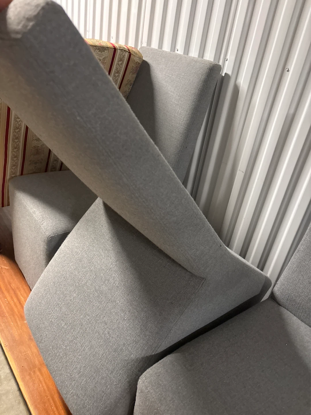 Set of 4 Gray Modular Upholstered Chairs - photo 2