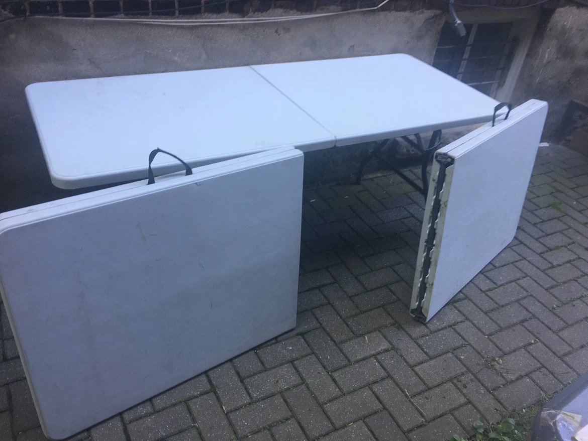 3 White Folding Table