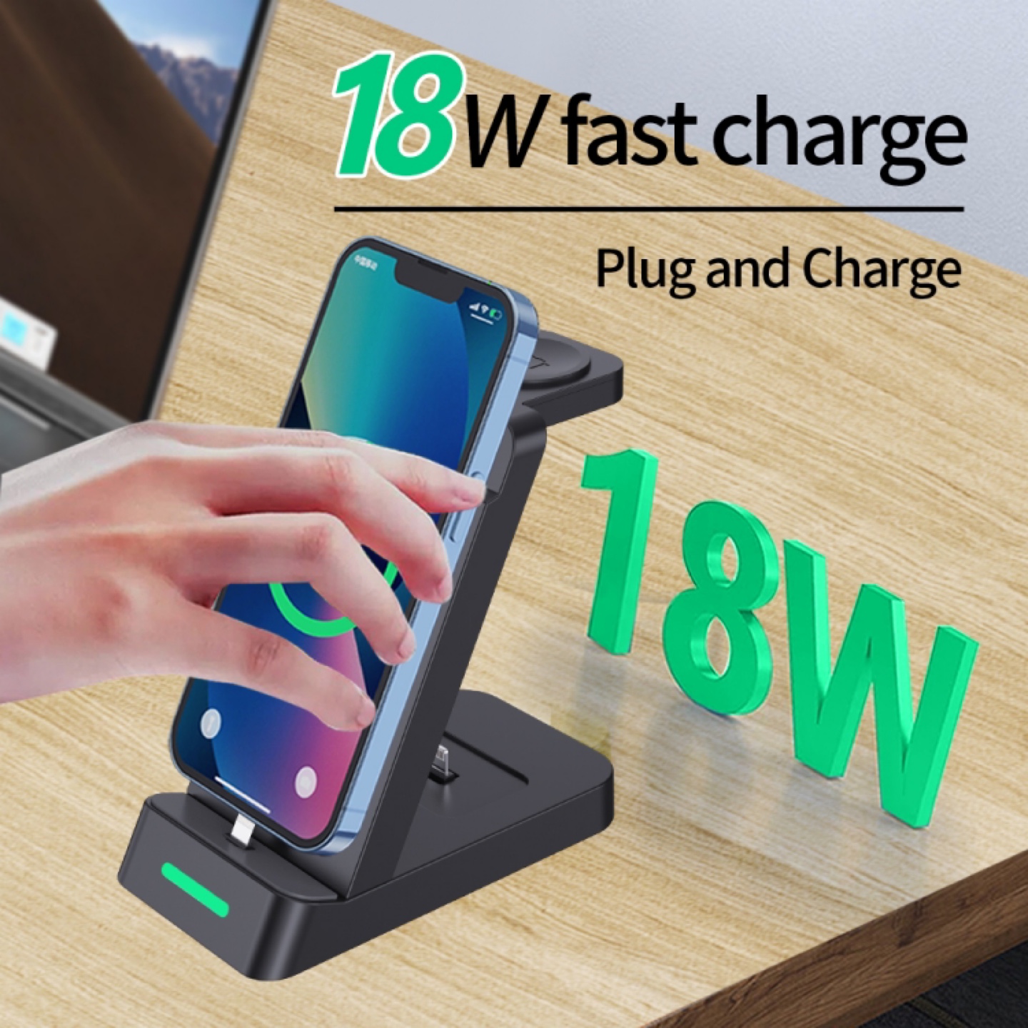 3 in 1  Wireless Fast Charger for Phone, Watch, Earbuds - photo 5