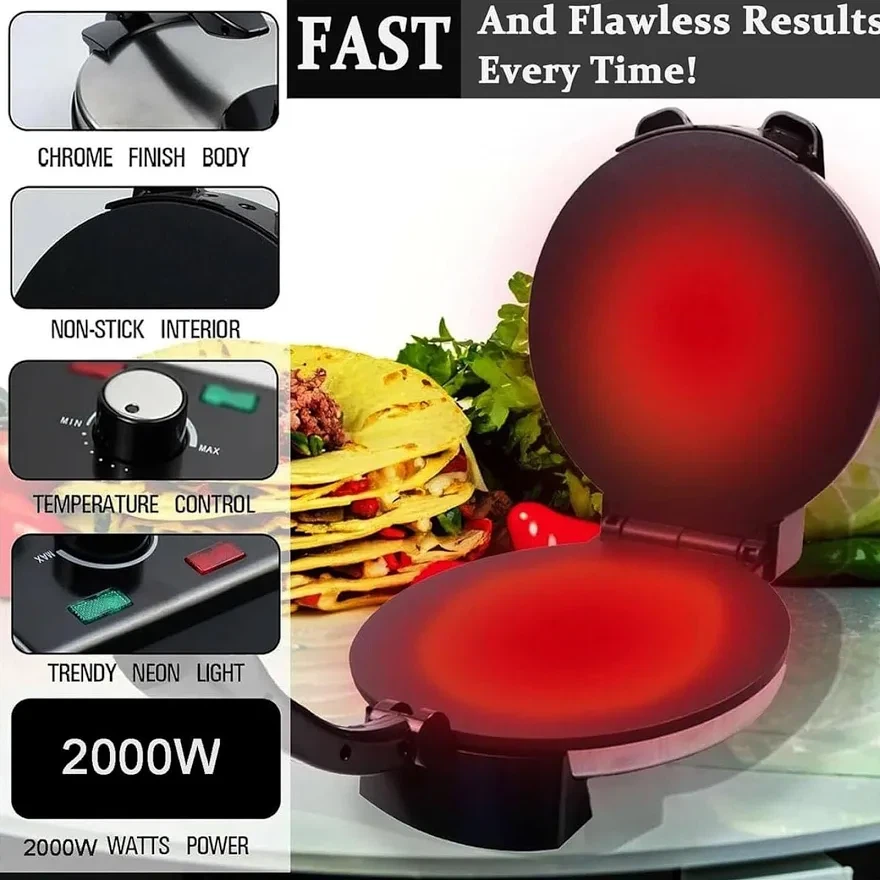 10 Inch Automatic Roti Maker / Tortilla Maker, Non-Stick - photo 3