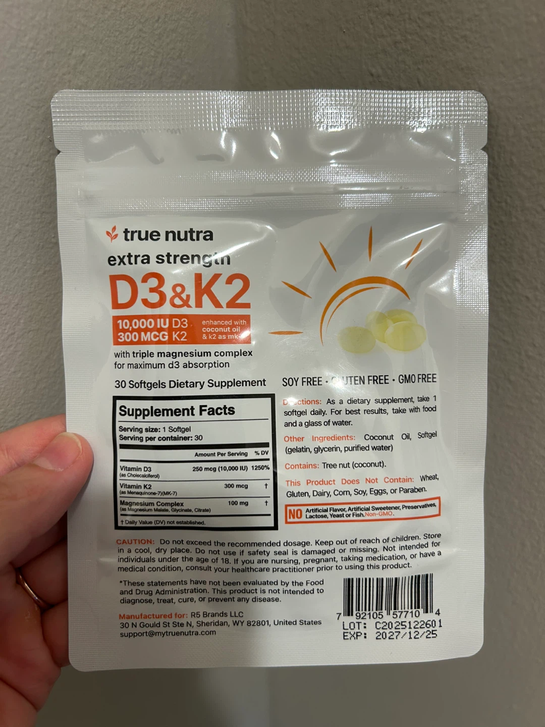 New Sealed True Nutra Extra Strength D3 & K2 - photo 2