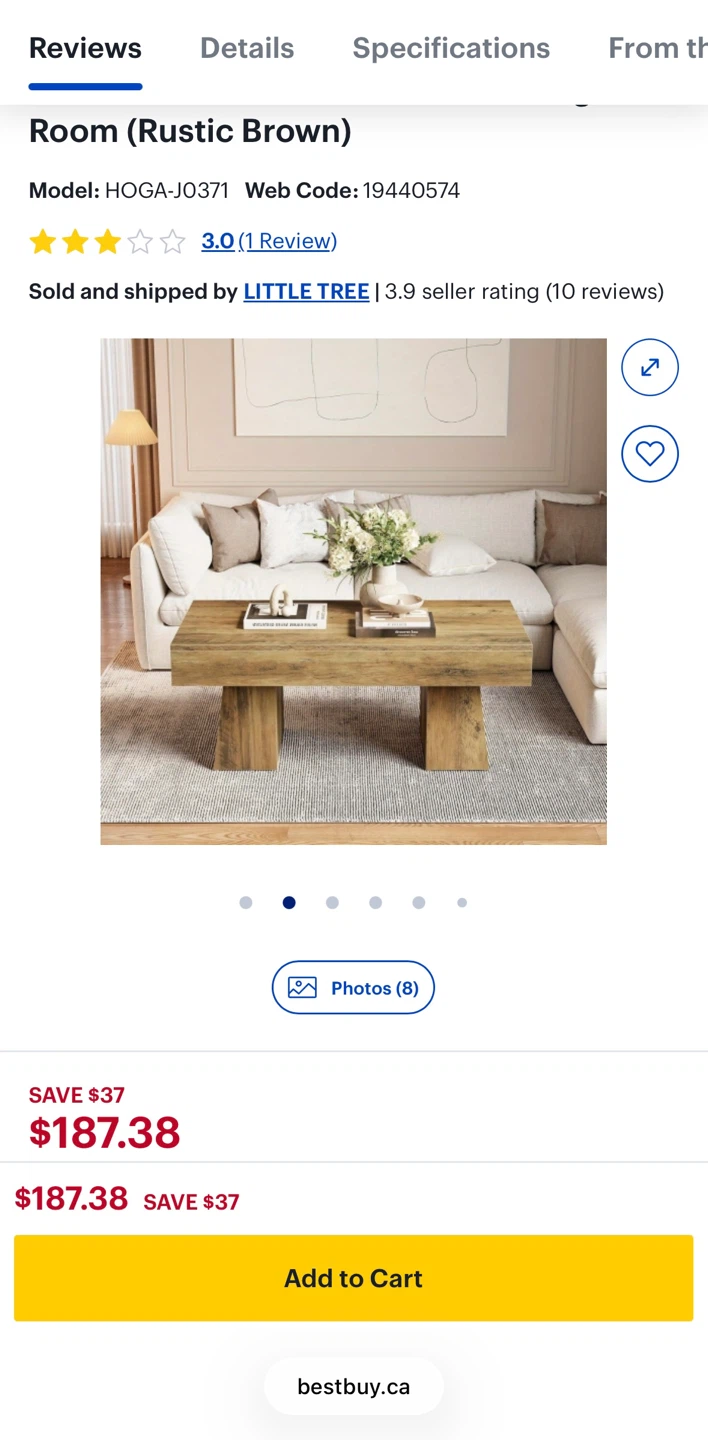 Brand new Tribesigns Room Coffee Table - Rustic Brown - photo 2