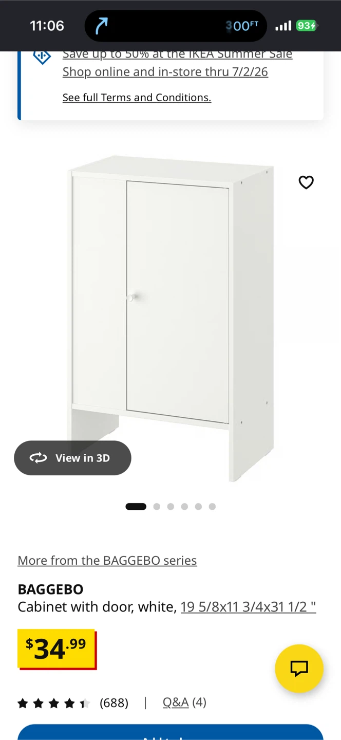 IKEA BAGGEBO Cabinet with Door - White - photo 4