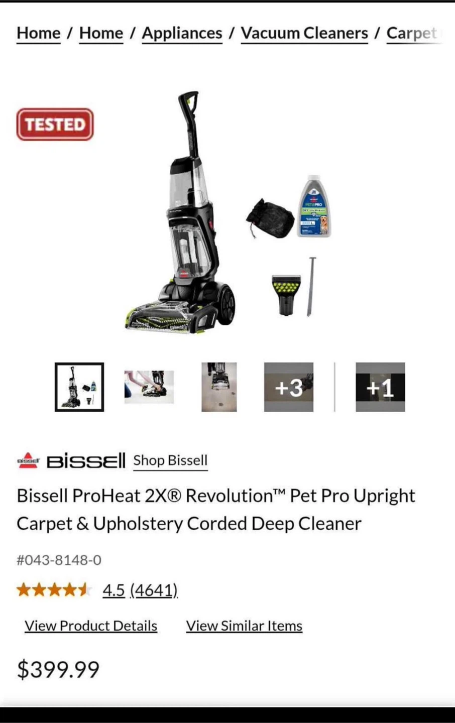 Bissell ProHeat 2X Revolution Pet Pro Upright Carpet Cleaner - photo 2