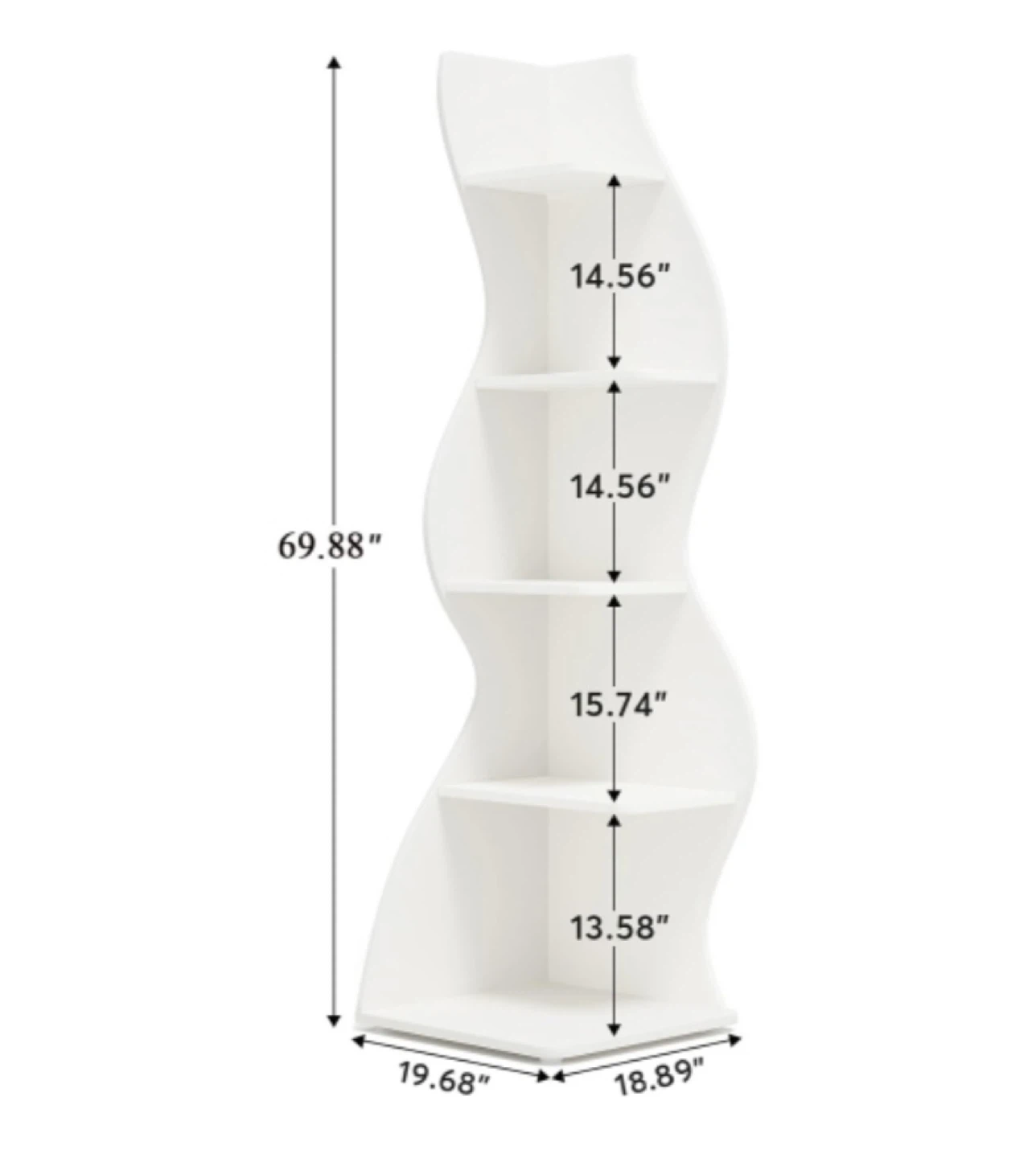 Brand new Tribesigns White Corner Bookshelf- delivery available - photo 5