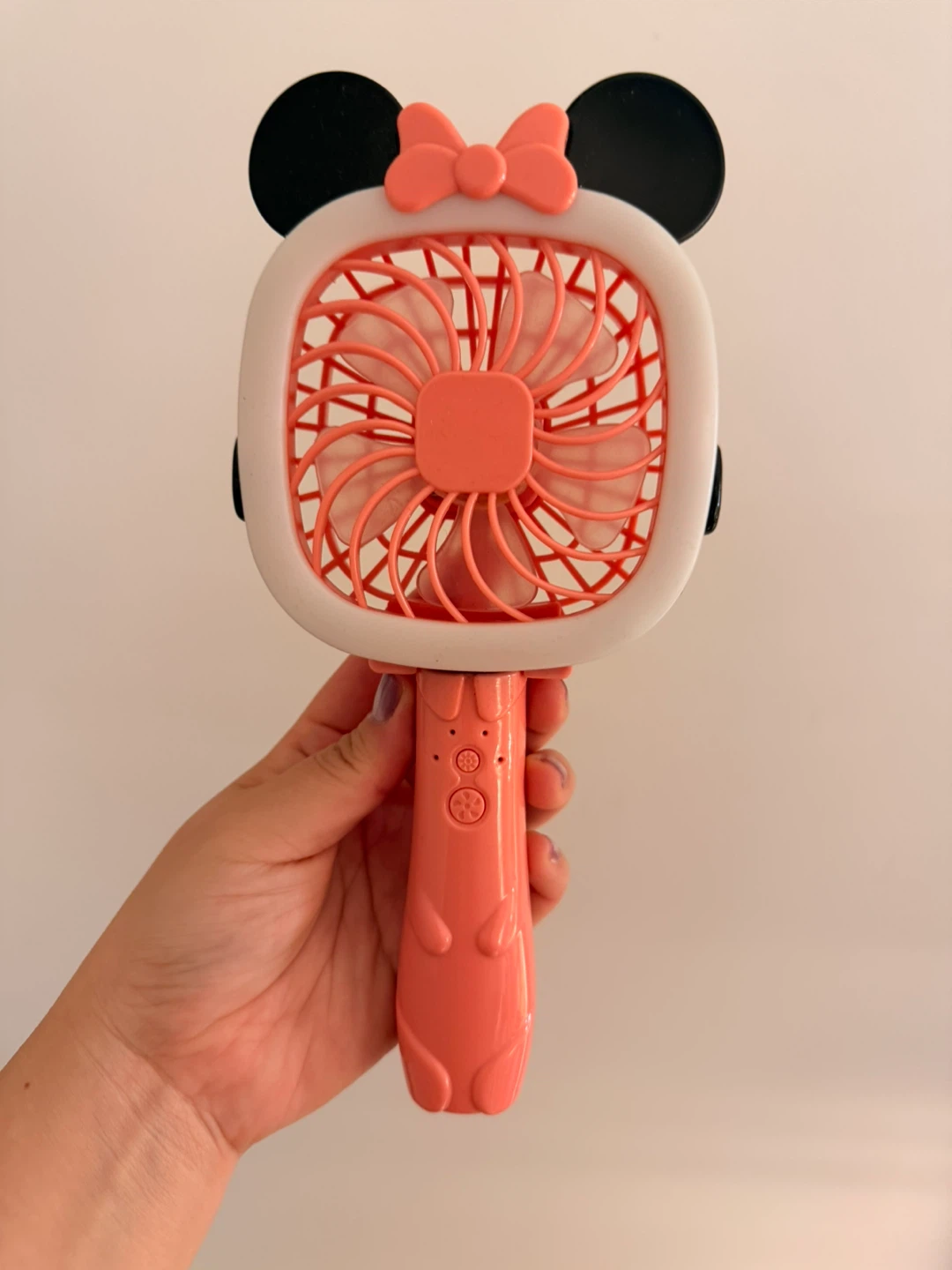 Cute Character Portable Handheld Fan with LED Ring Light