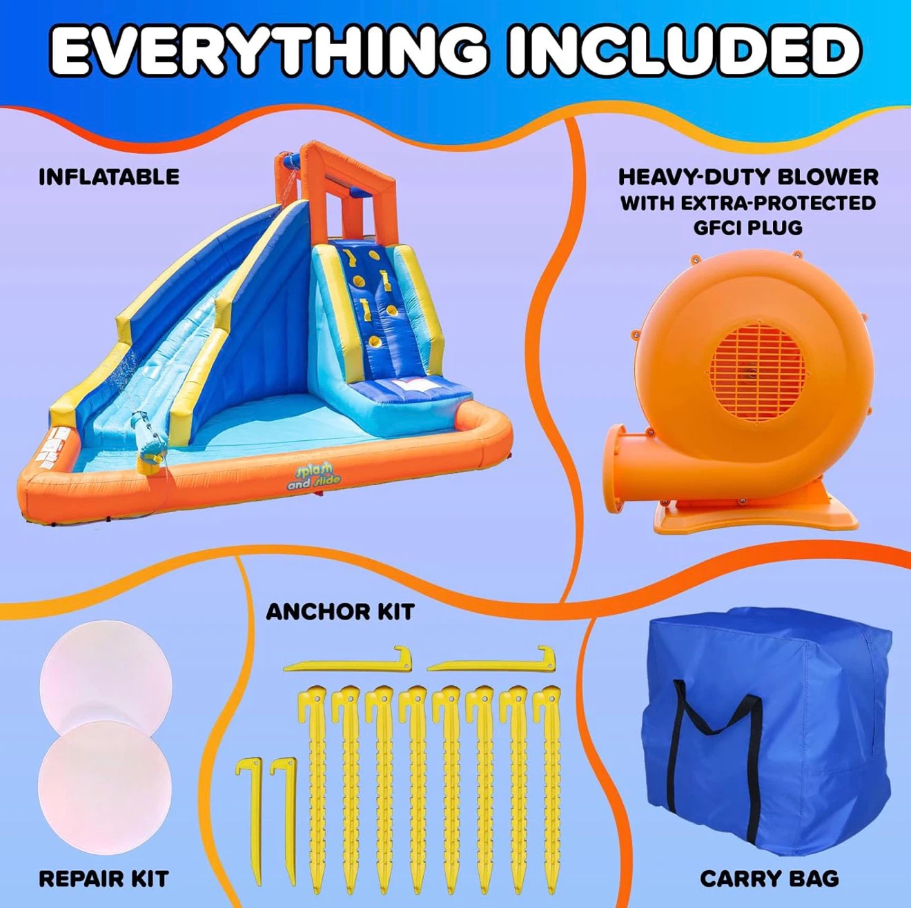 Sportspower Big Wave II Large Outdoor Inflatable Water Slide - photo 3