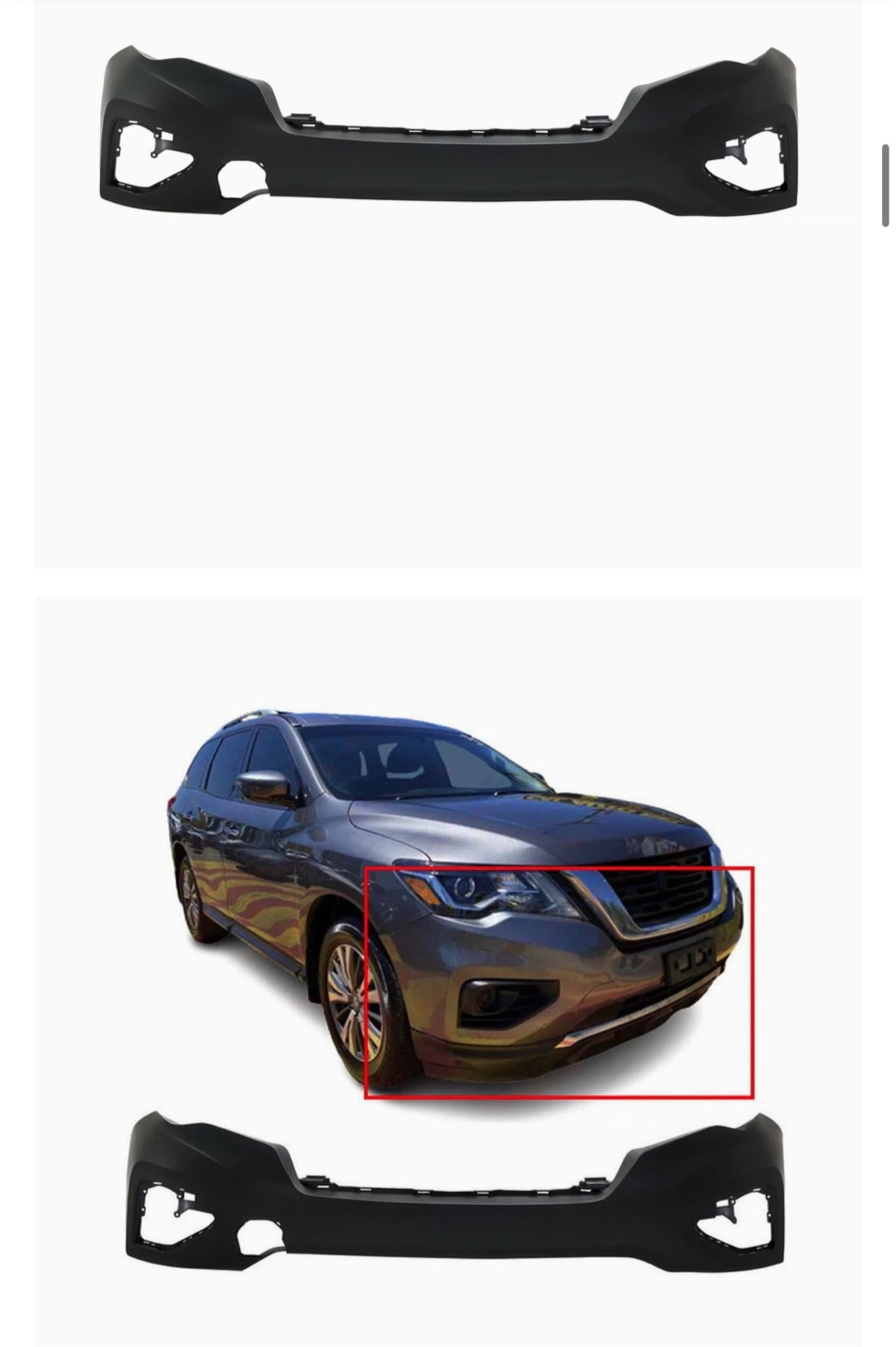 Front Bumper Cover for Nissan Pathfinder 2017-2019 - photo 3