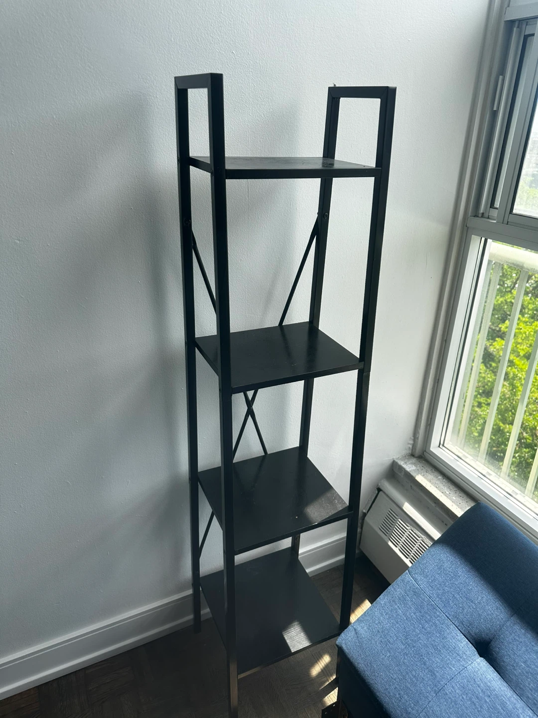 Black Metal 4-Tier Shelf Unit - photo 2