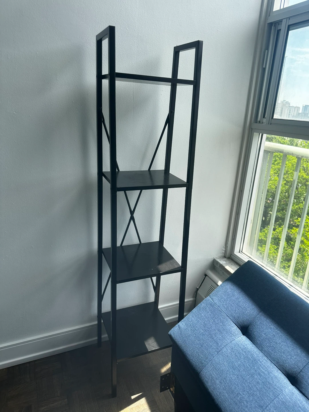 Black Metal 4-Tier Shelf Unit - photo 3
