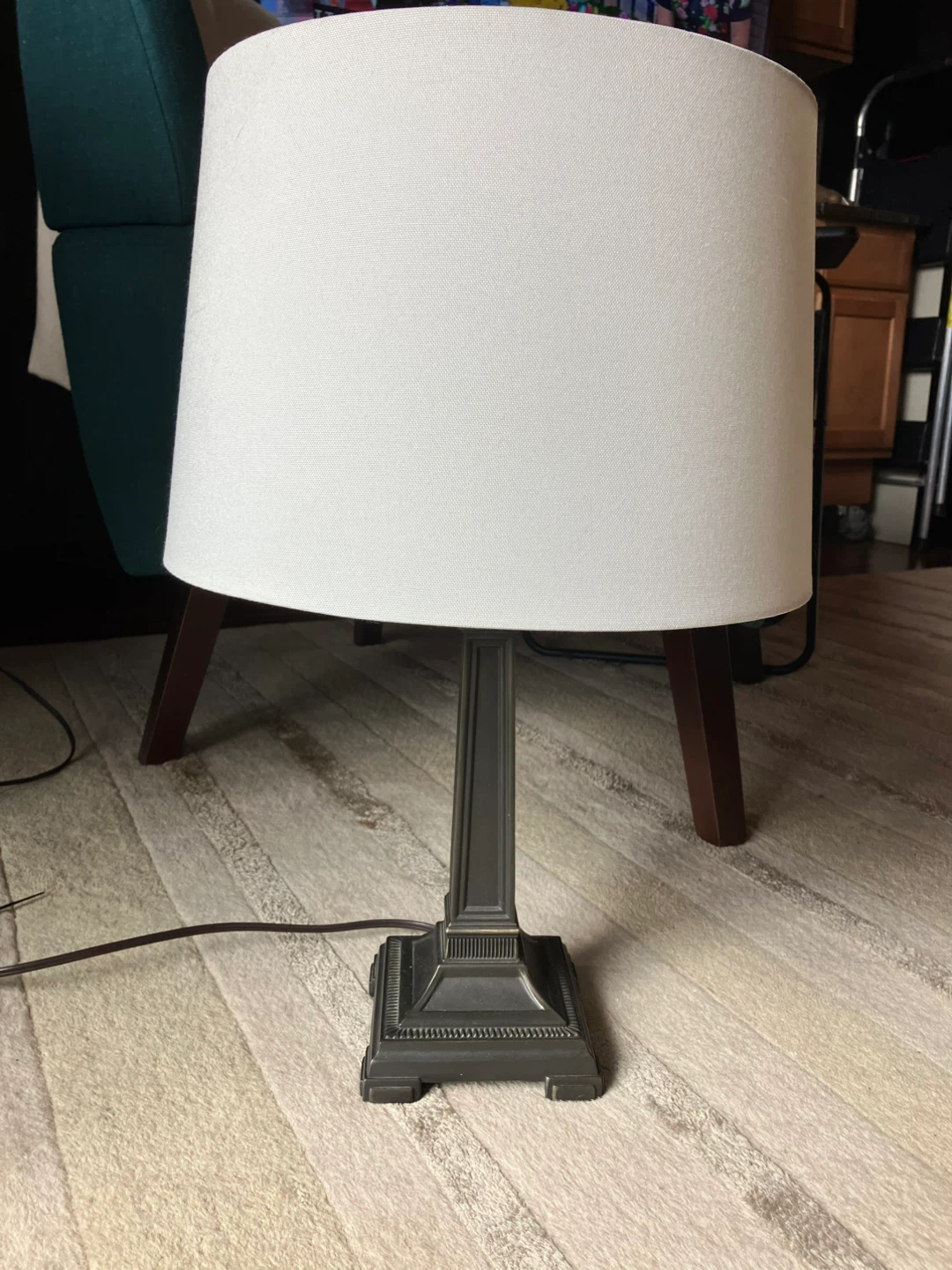 Table Lamp with White Drum Shade - photo 2