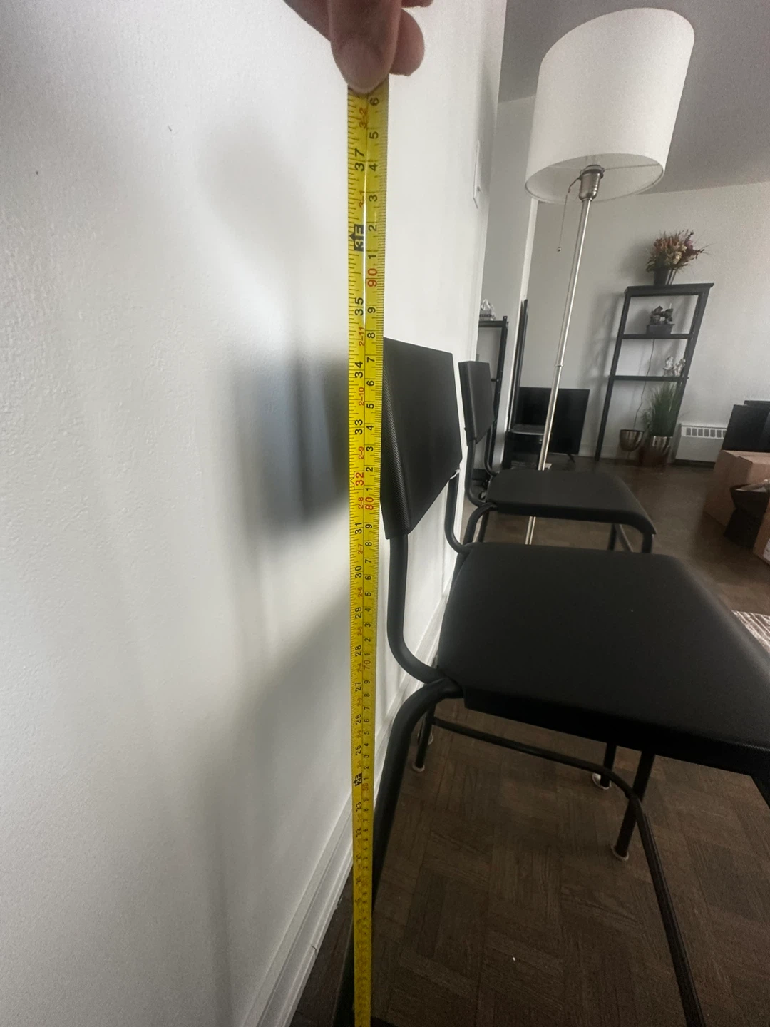 Two Black Bar Stools