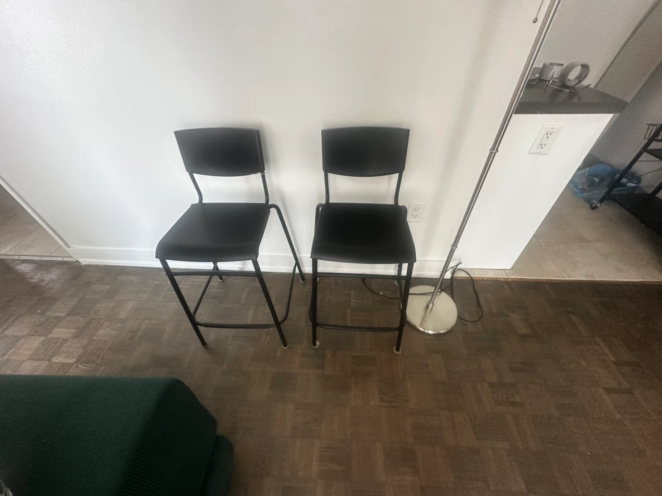 Two Black Bar Stools - photo 2