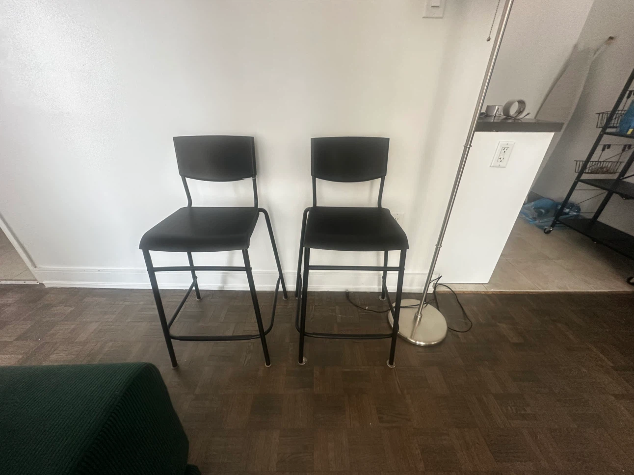 Two Black Bar Stools - photo 3