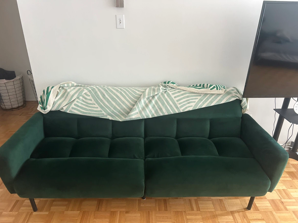 Edenbrook Gilman Deluxe Futon with Arms - Green Velvet - photo 3