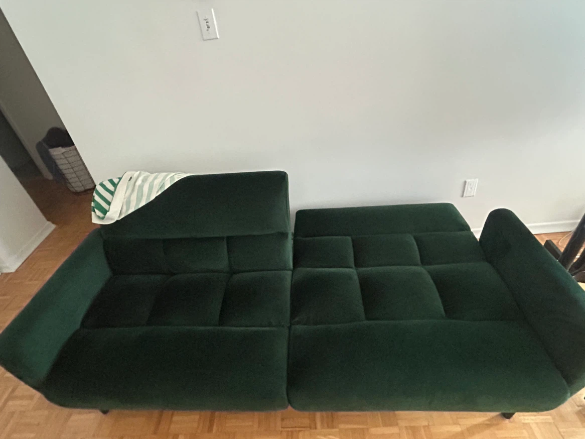 Edenbrook Gilman Deluxe Futon with Arms - Green Velvet - photo 5