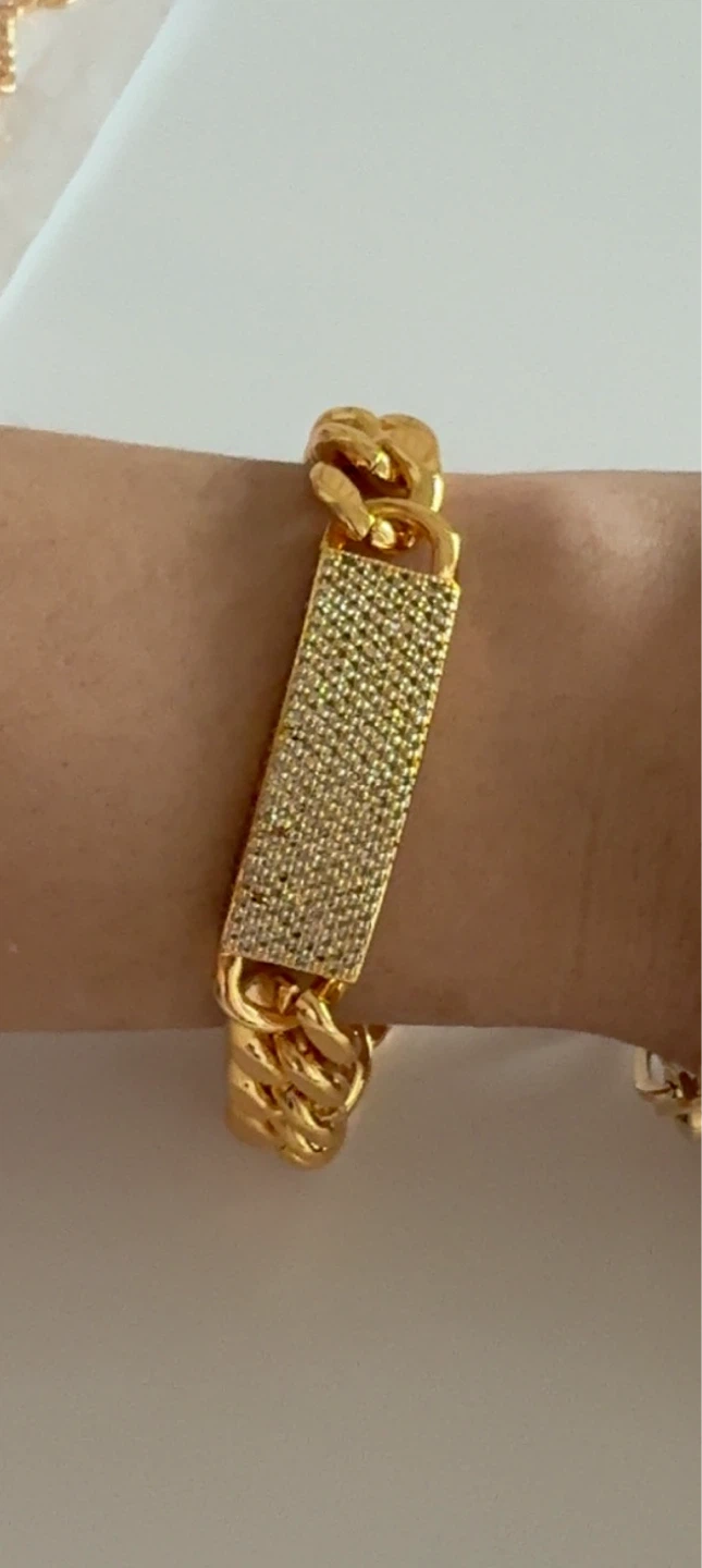 Gold-Tone Clover and Chain Bracelet Set - photo 2