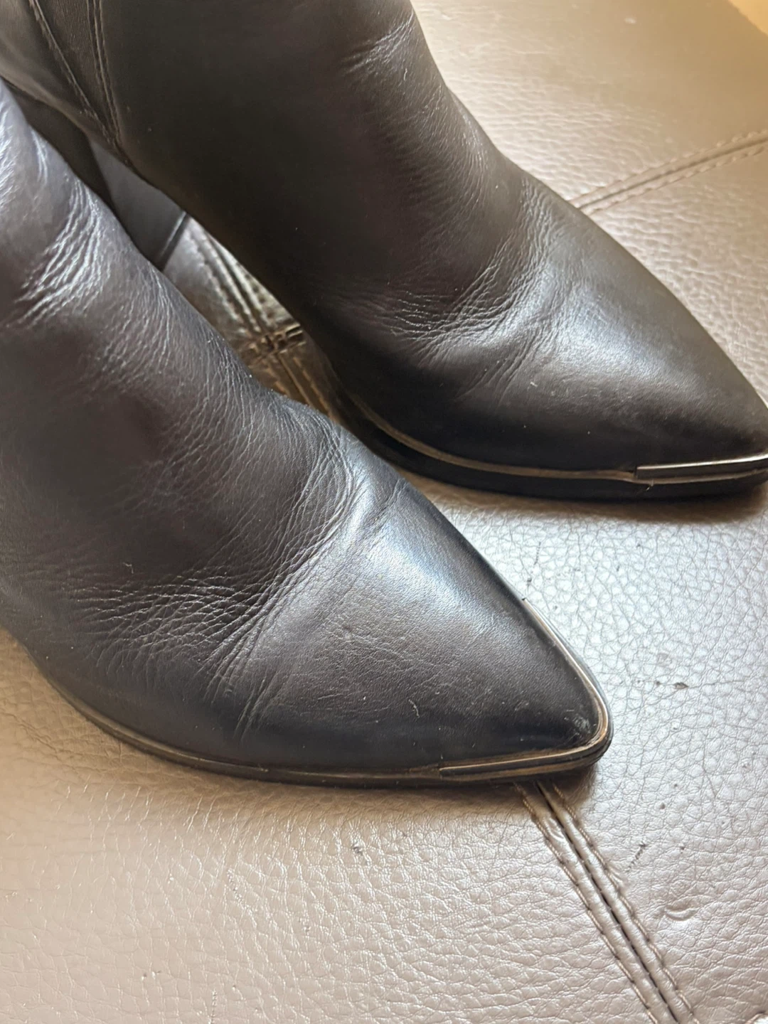 Tony Bianco Black Leather Heeled Ankle Boots - photo 5