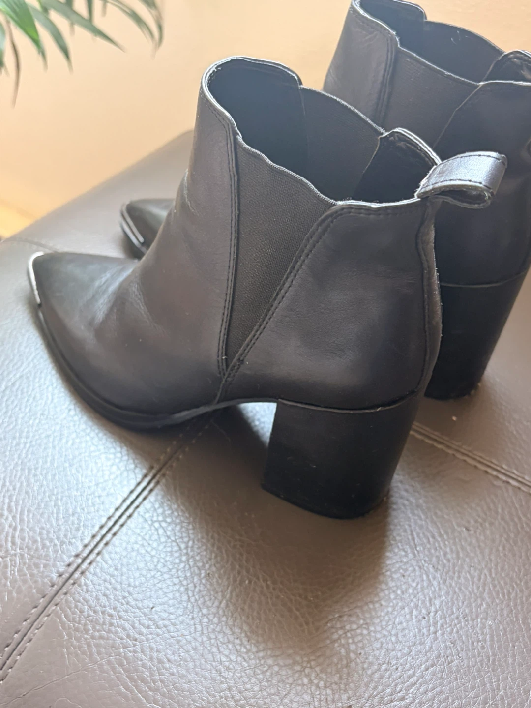 Tony Bianco Black Leather Heeled Ankle Boots - photo 3