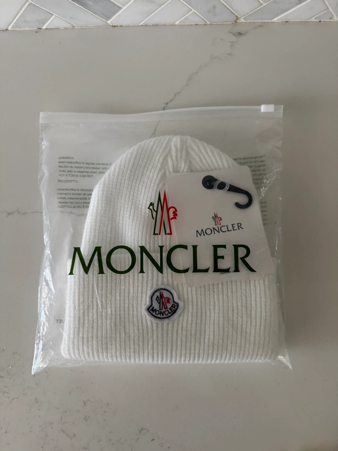 Moncler White Ribbed Beanie - photo 2
