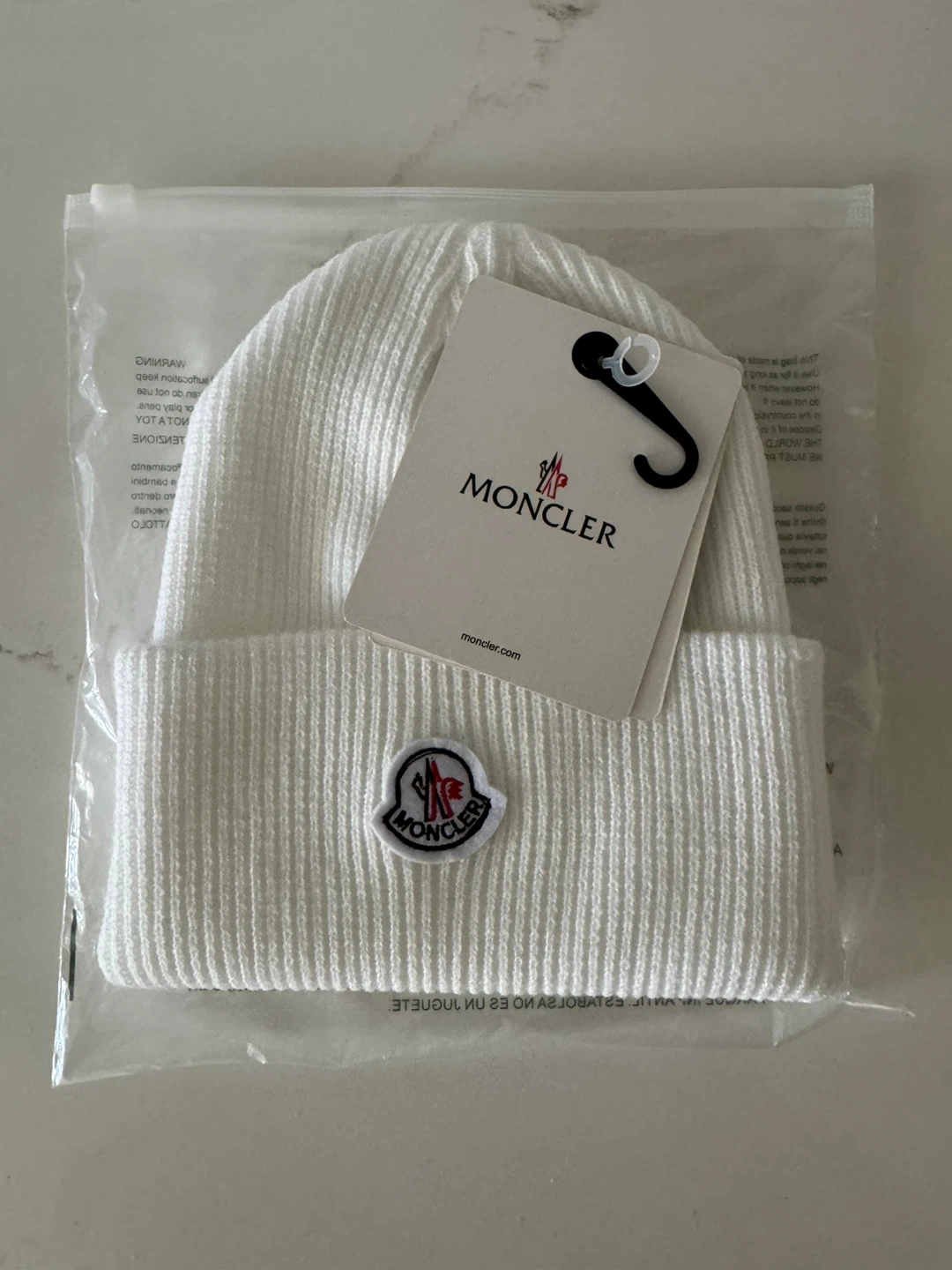 Moncler White Ribbed Beanie - photo 3