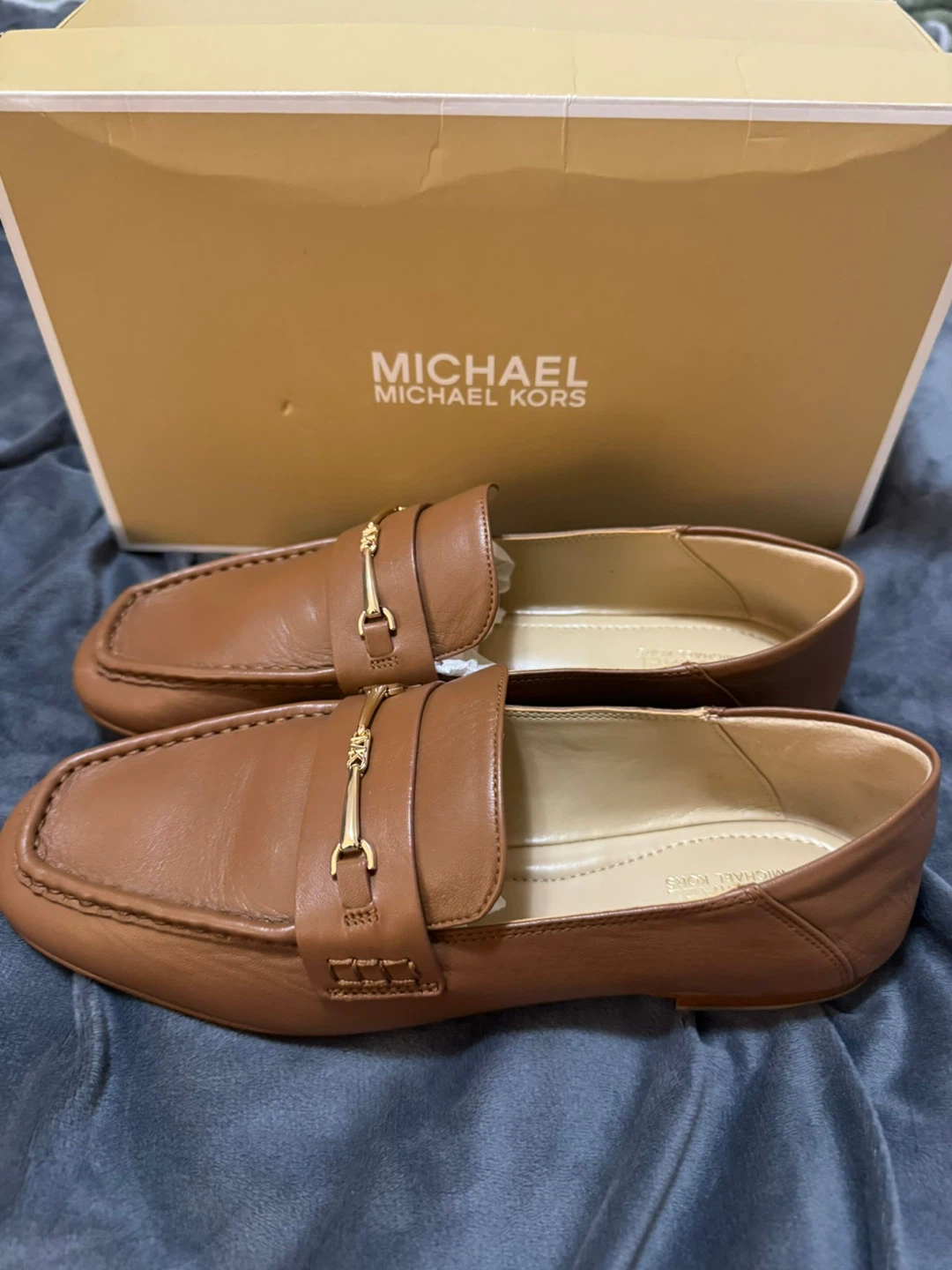 Michael Kors Lena Loafer Luggage Brown Leather US 7.5
