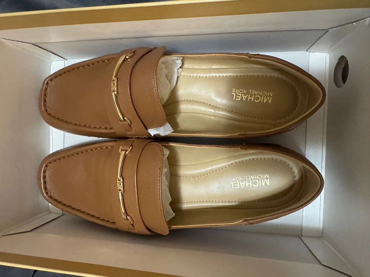 Michael Kors Lena Loafer Luggage Brown Leather US 7.5 - photo 2