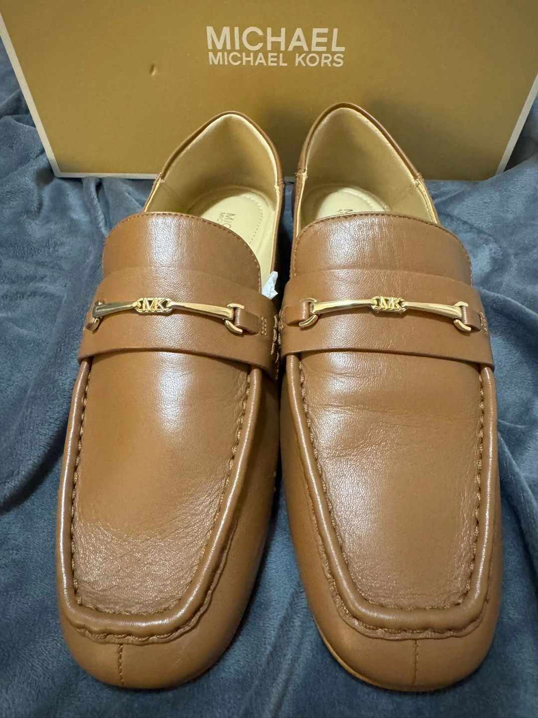 Michael Kors Lena Loafer Luggage Brown Leather US 7.5 - photo 5