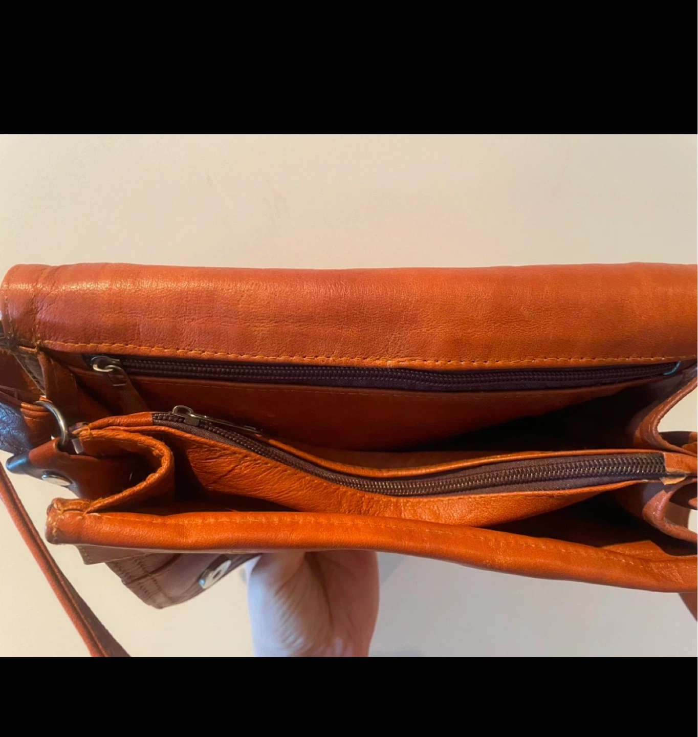 Egyptian Brown Leather Embossed Shoulder Bag - photo 3
