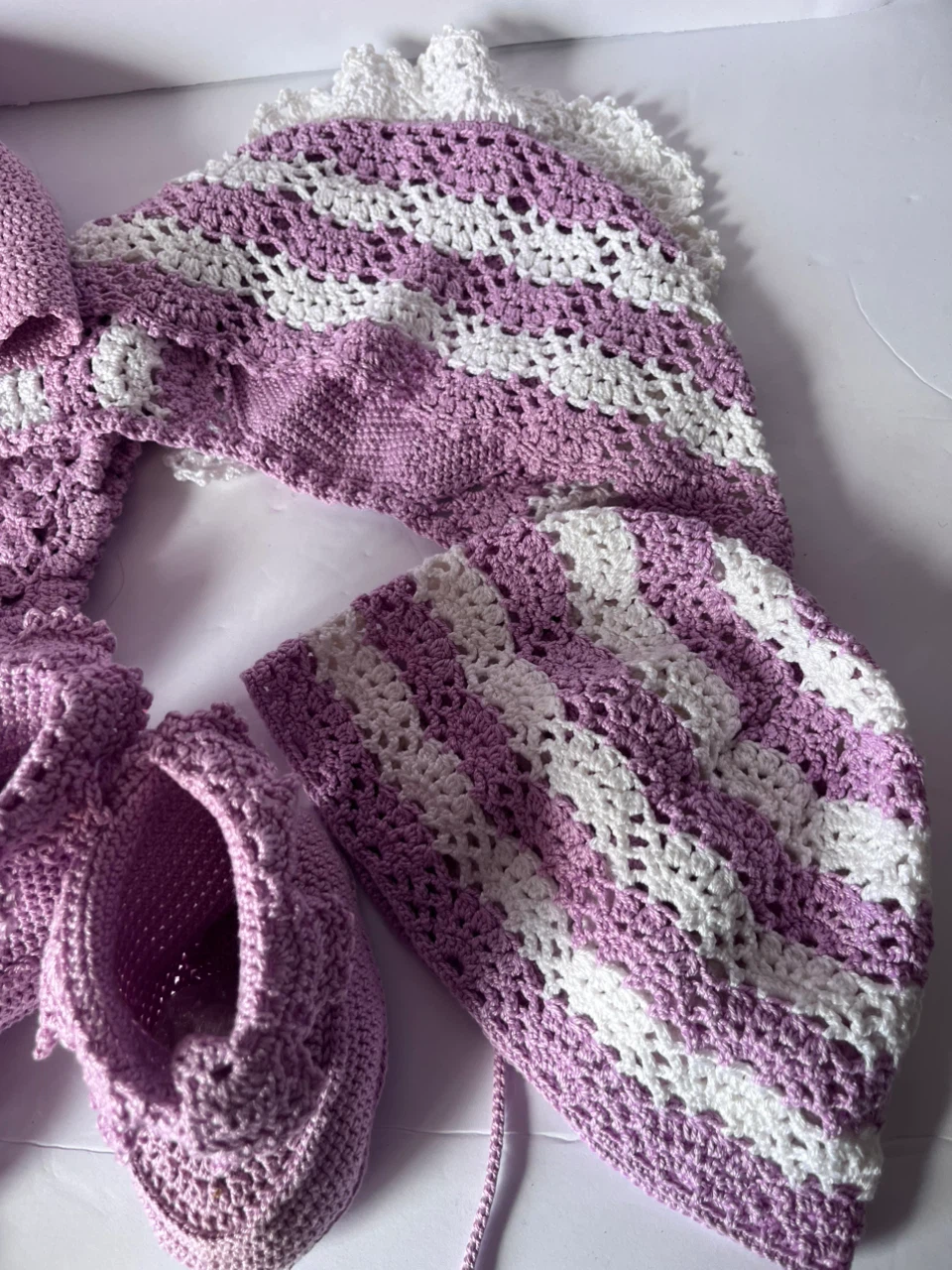 Handmade Crochet Baby Set - Blanket, Hat & Booties - photo 3