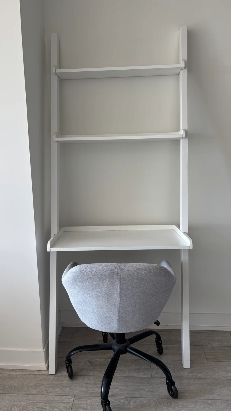 White Ladder Desk with Shelving - photo 2