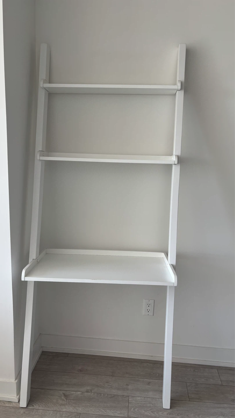 White Ladder Desk with Shelving - photo 3