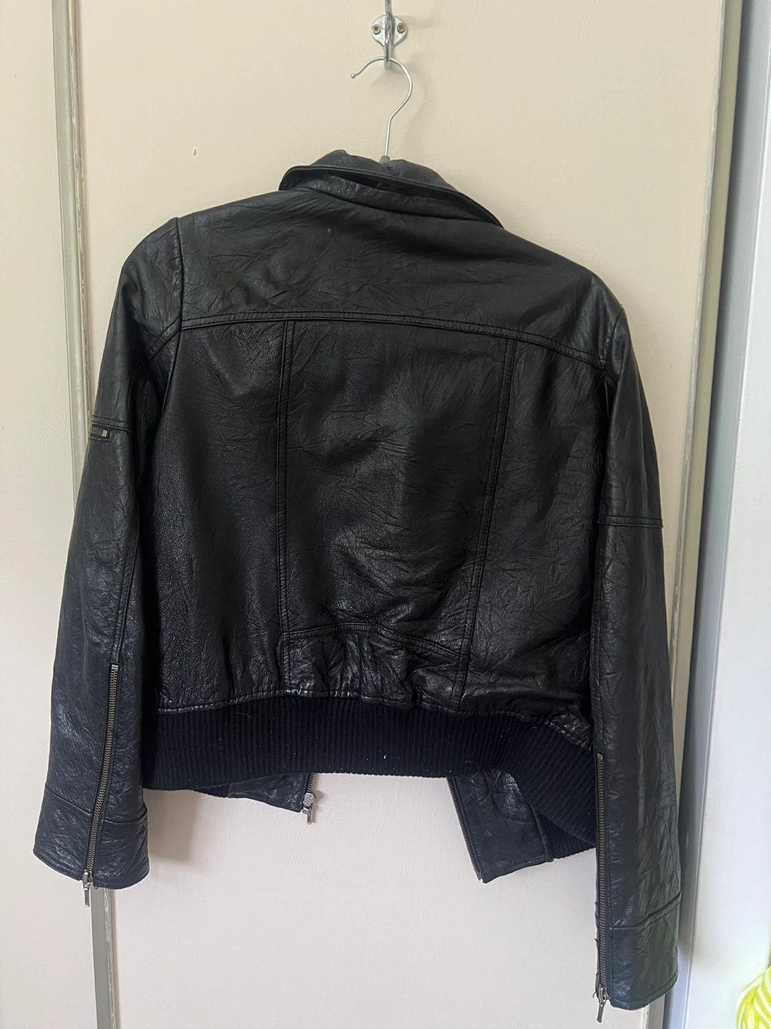 Danier Black Faux Leather Bomber Jacket - photo 3
