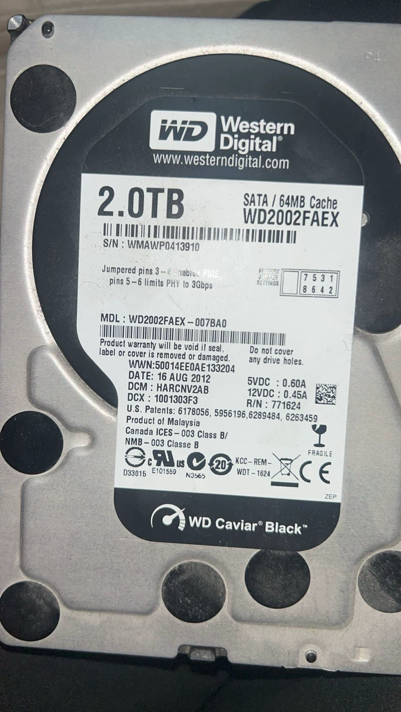 Western Digital 2TB Internal Hard Drive