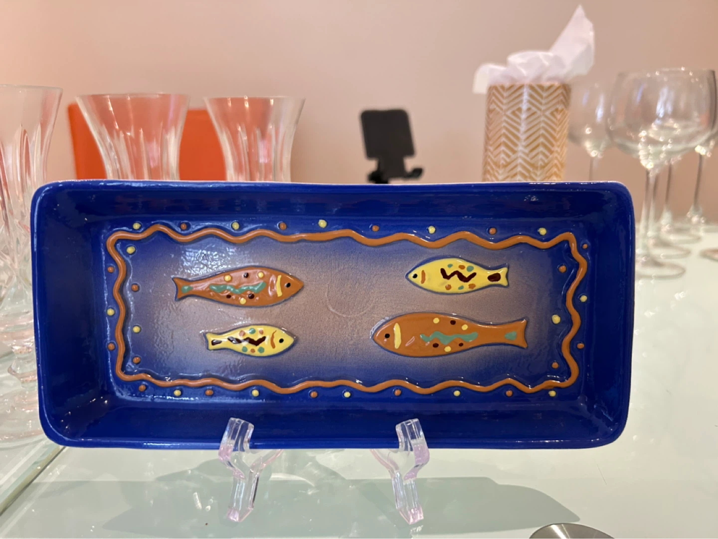 Decorative Serving Dish with Fish Design