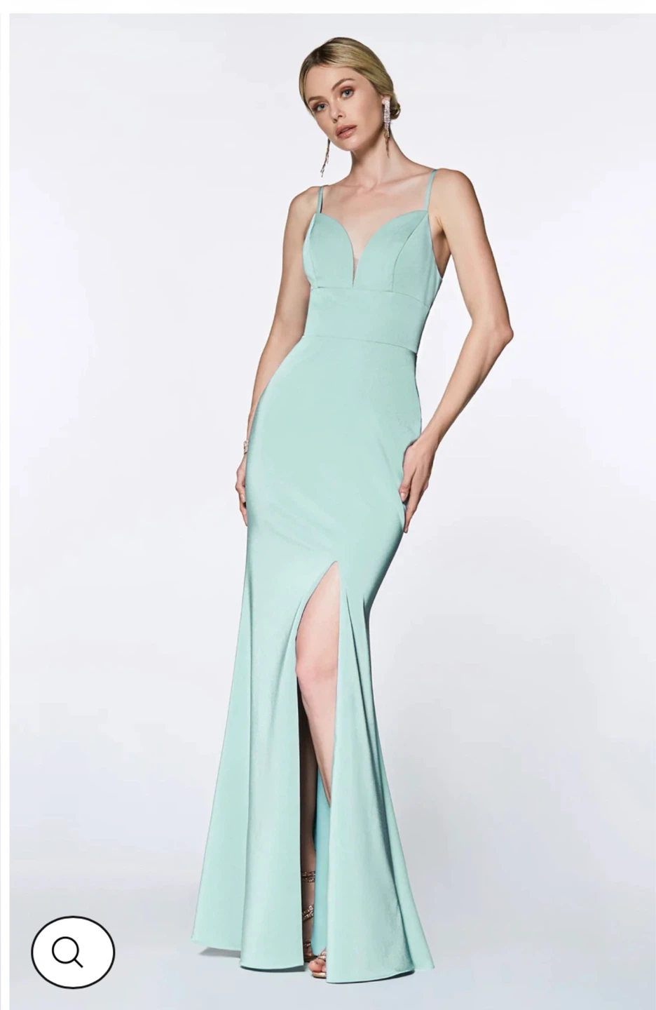 Cinderella Divine Mint Green Maxi Dress with Slit