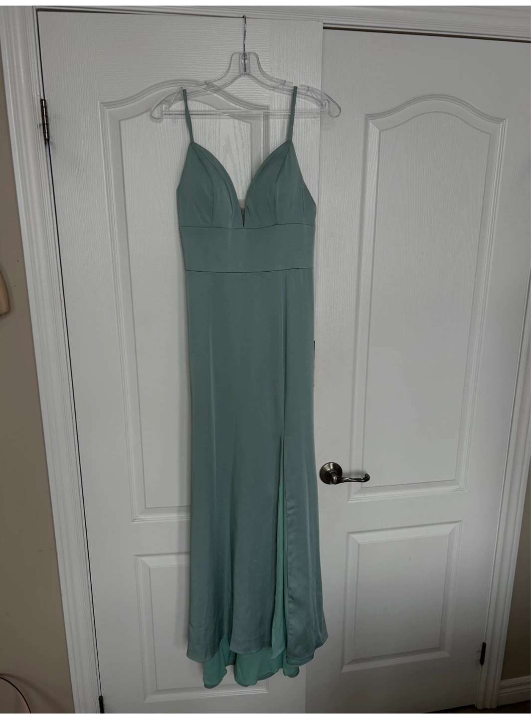 Cinderella Divine Mint Green Maxi Dress with Slit - photo 2