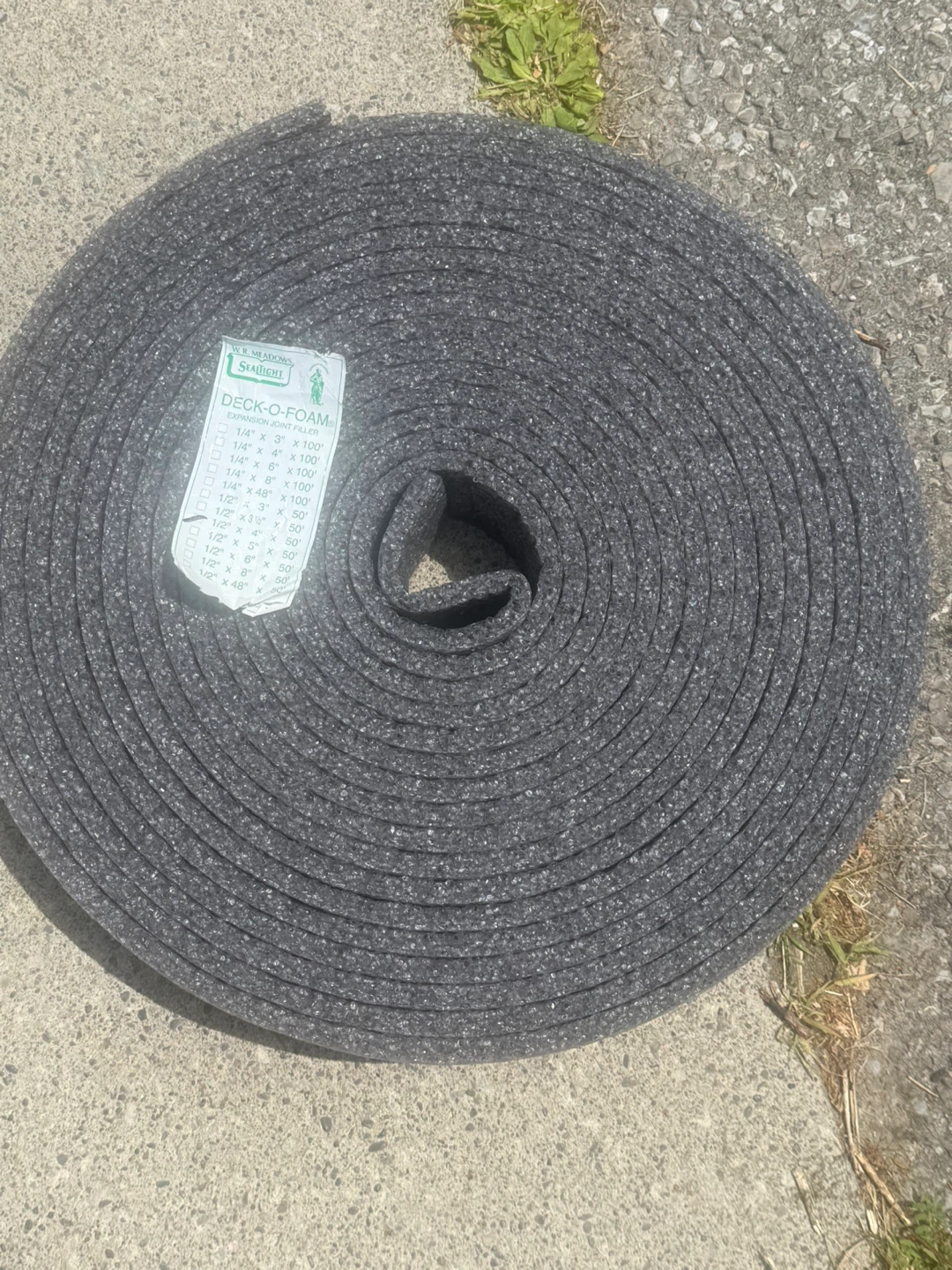$10 V.R. Meadows SealTight Deck-O-Foam Expansion Joint Filler