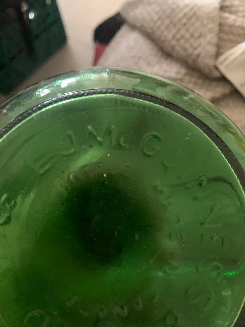 Green Glass Decanter Bottle with Cork Stopper - photo 2