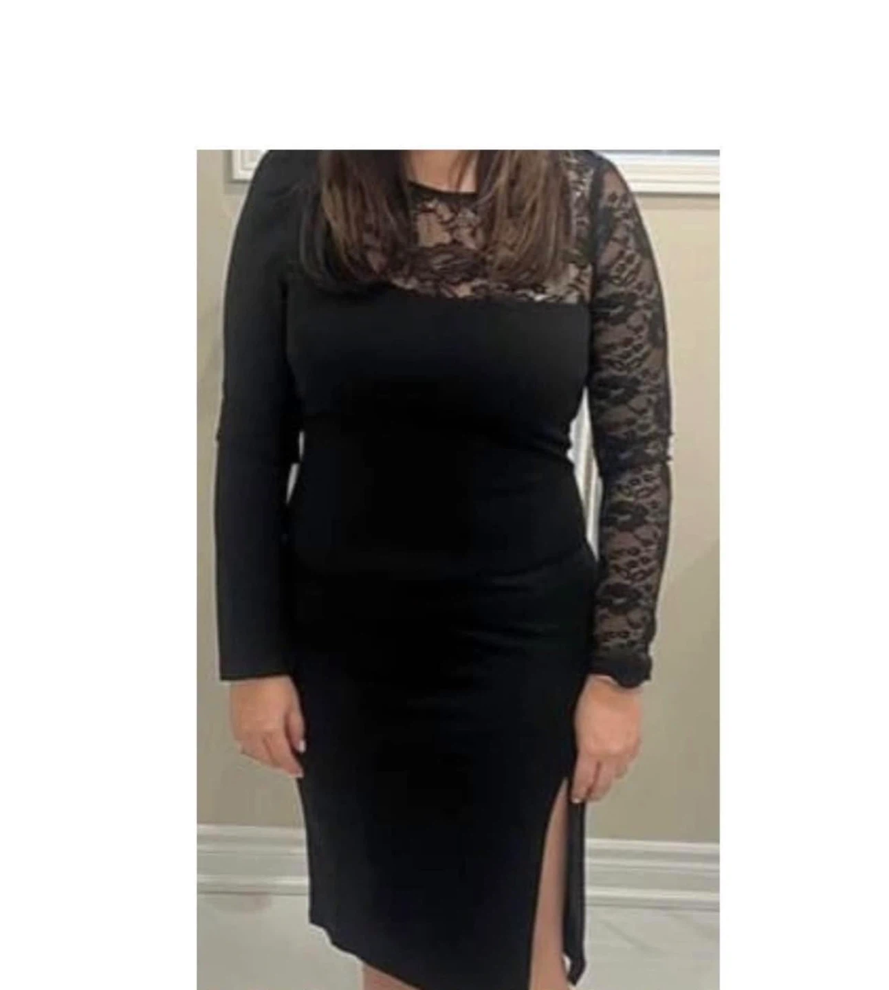 Black Lace Long Sleeve Dress