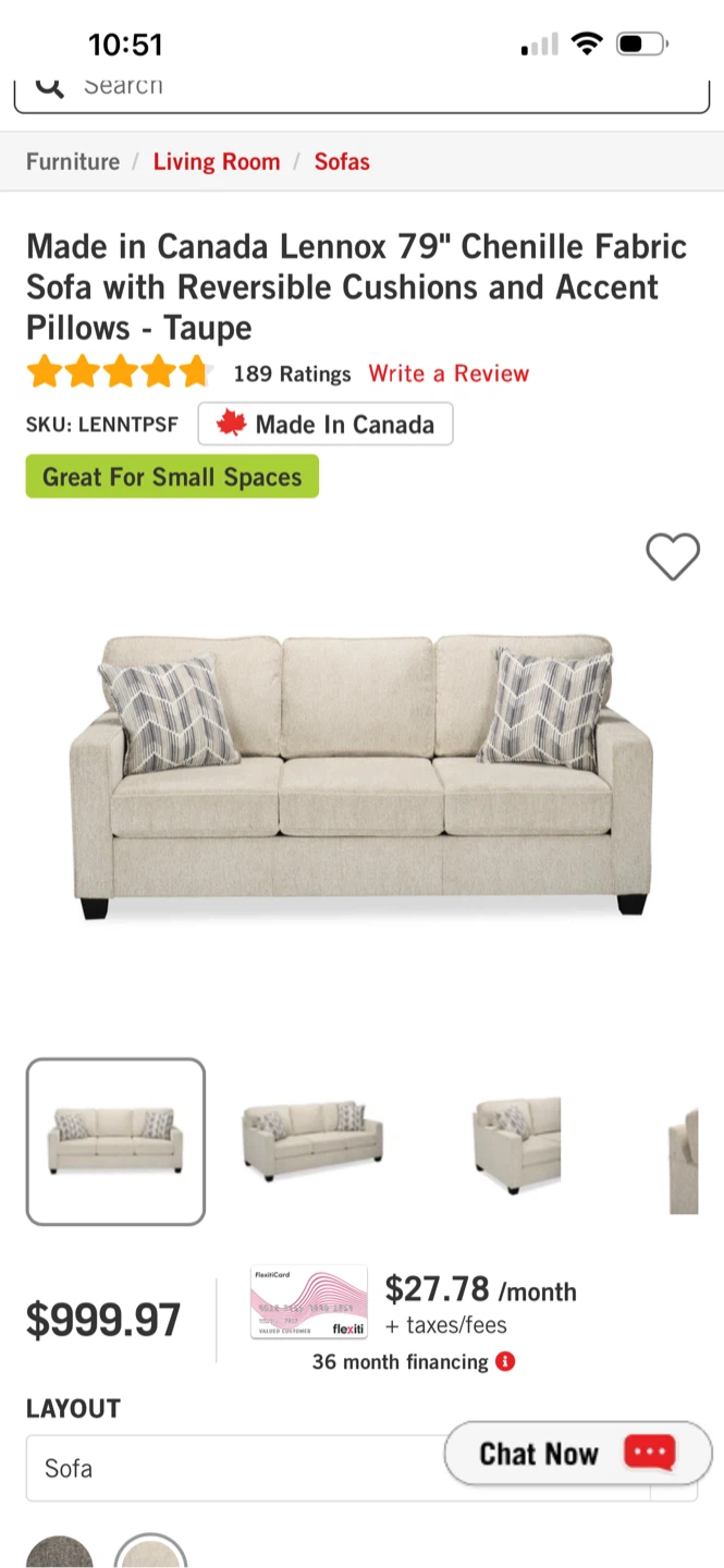 Made in Canada Lennox 79" Sofa-Taupe - photo 2