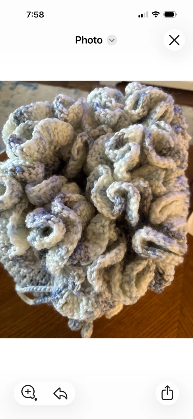 Hand-crocheted Drawstring Bag with Floral Accents - photo 2