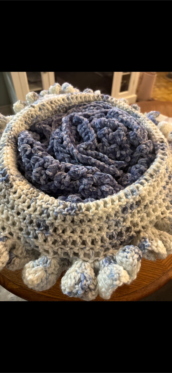 Hand-crocheted Drawstring Bag with Floral Accents - photo 4