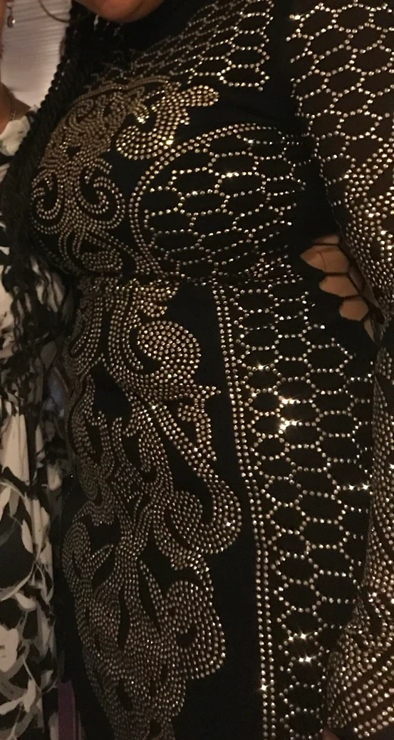 Fashion Nova Rhinestone Black Mini Dress - photo 3
