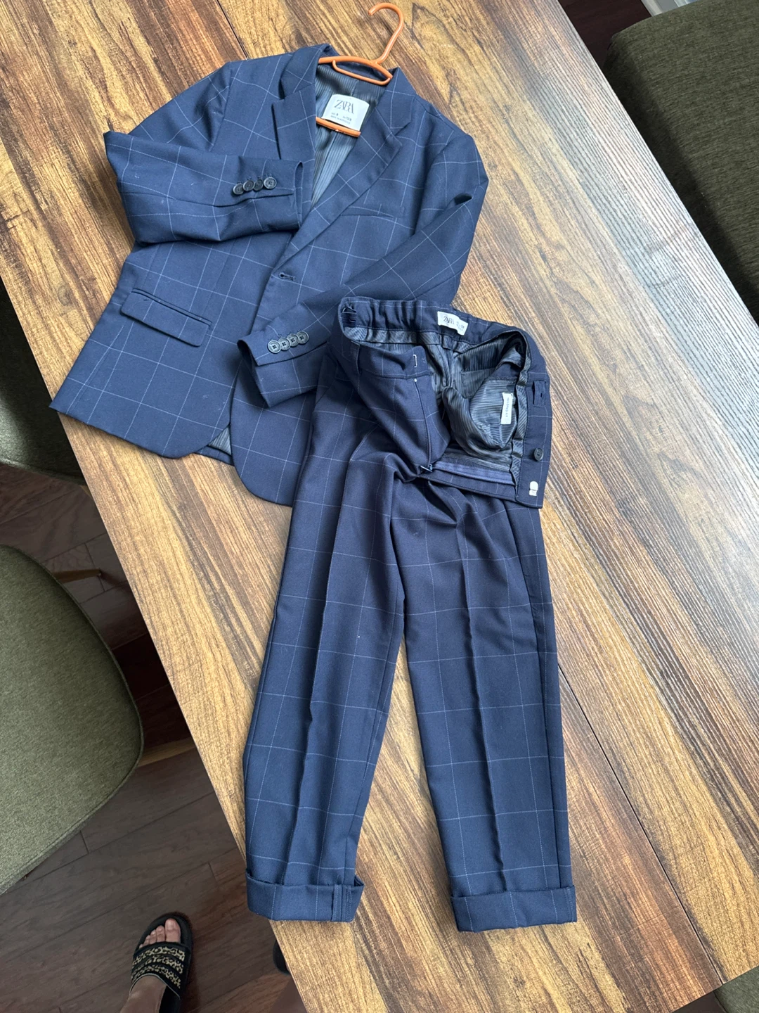 Zara Boys Navy Plaid Suit Set - photo 2