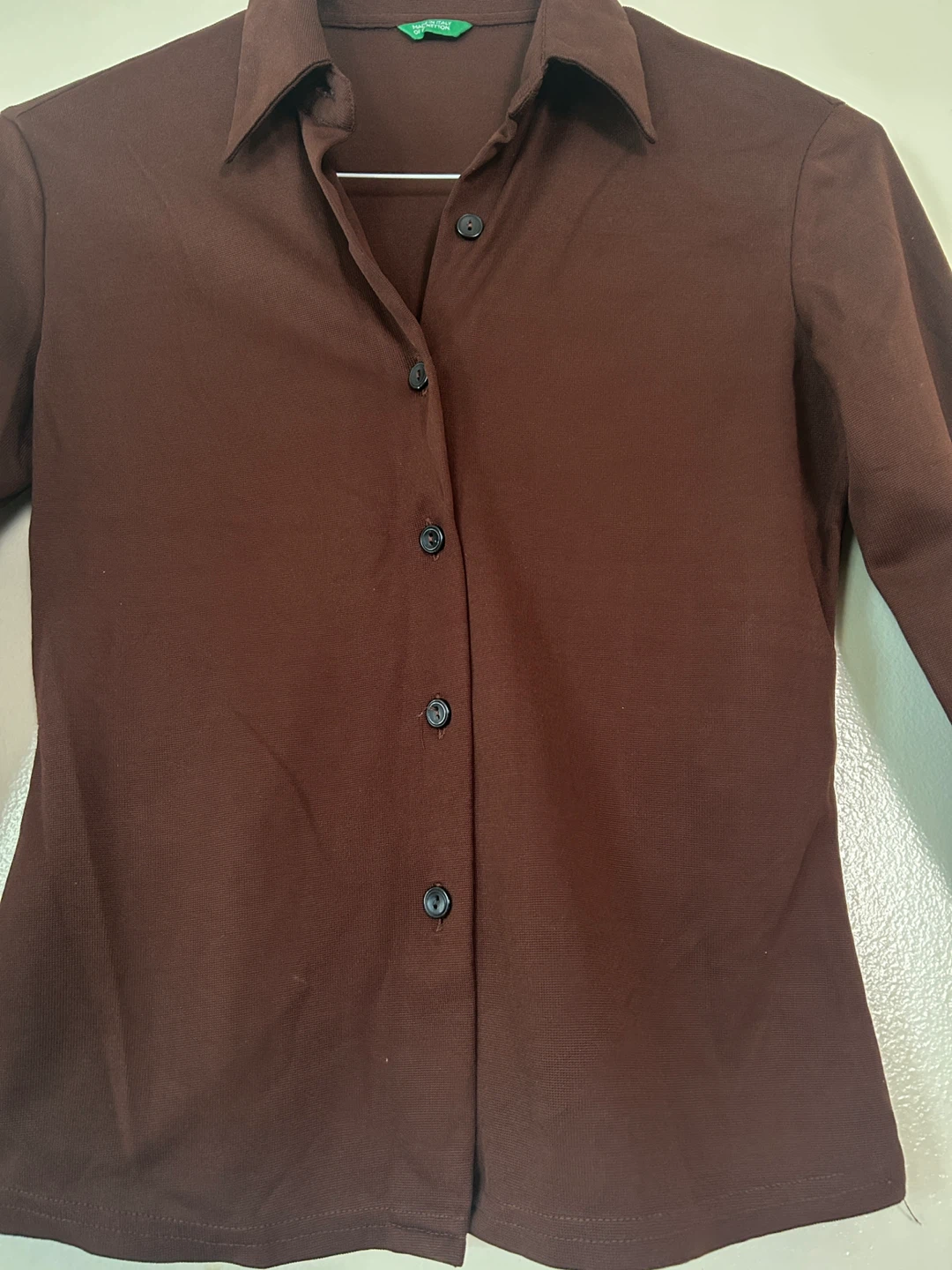 United Colors of Benetton Brown Long Sleeve Collared Shirt - photo 2