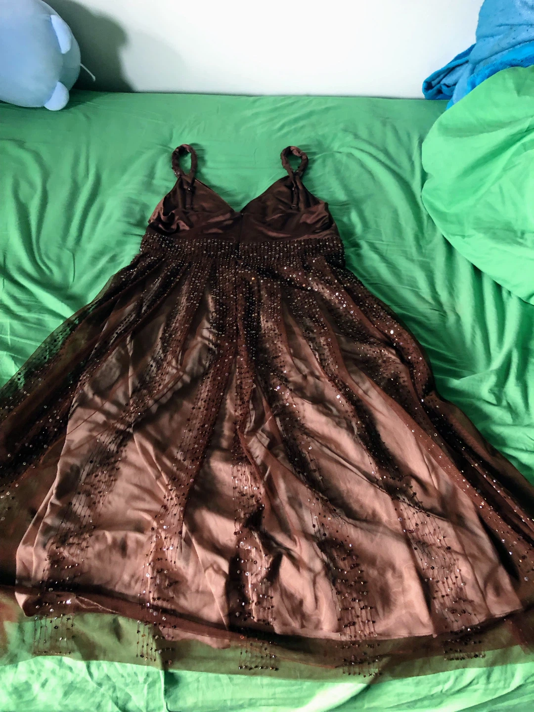BCBGMAXAZRIA Brown Sequin Embellished Dress Size 6 - photo 4