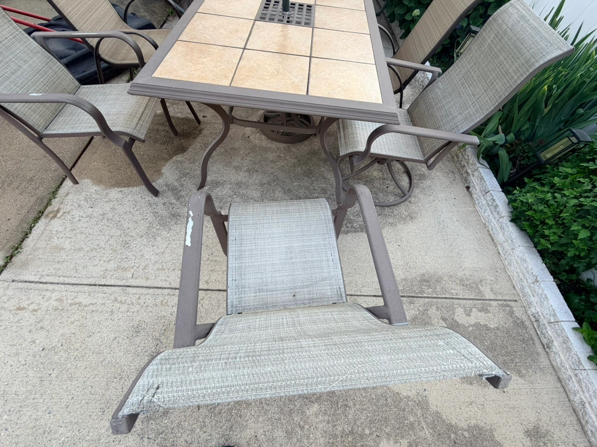Patio Dining Set with Umbrella and 6 Chairs - photo 4