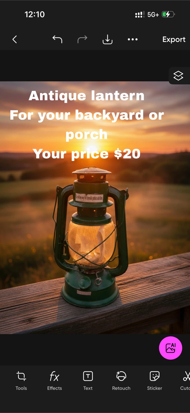Antique Green Lantern for Backyard or Porch